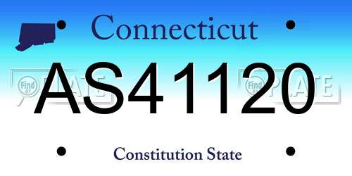 AS41120 Connecticut License Plate