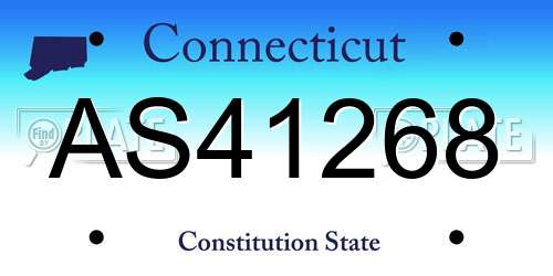 AS41268 Connecticut License Plate