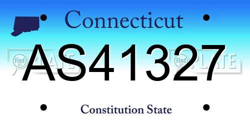 AS41327 Connecticut License Plate