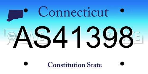 AS41398 Connecticut License Plate