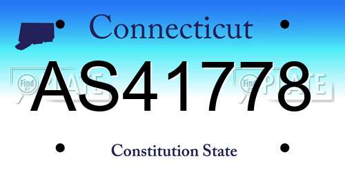 AS41778 Connecticut License Plate