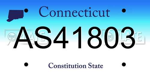 AS41803 Connecticut License Plate