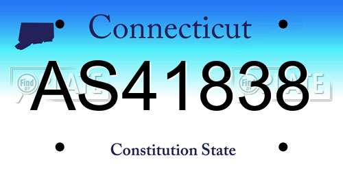 AS41838 Connecticut License Plate