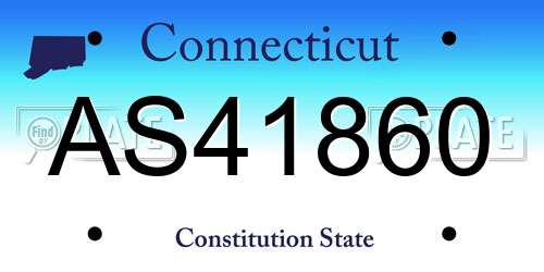 AS41860 Connecticut License Plate