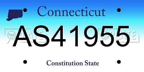 AS41955 Connecticut License Plate