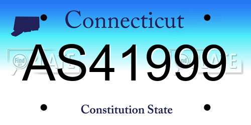 AS41999 Connecticut License Plate