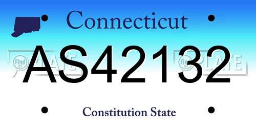 AS42132 Connecticut License Plate