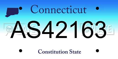AS42163 Connecticut License Plate
