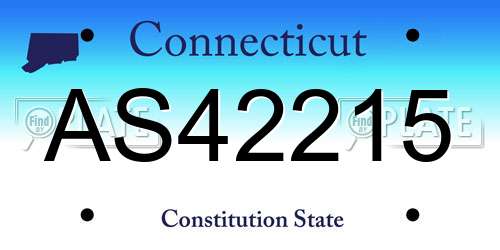 AS42215 Connecticut License Plate