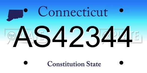 AS42344 Connecticut License Plate
