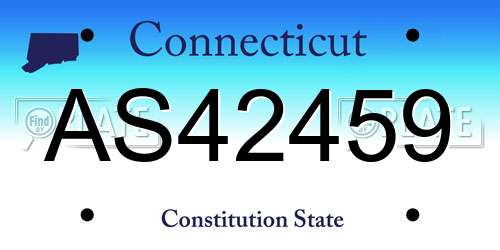 AS42459 Connecticut License Plate