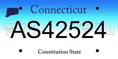 AS42524 Connecticut License Plate