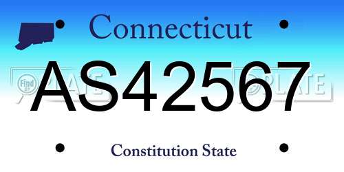 AS42567 Connecticut License Plate