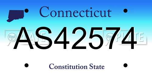 AS42574 Connecticut License Plate