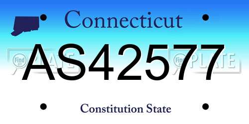 AS42577 Connecticut License Plate