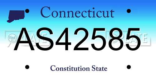 AS42585 Connecticut License Plate