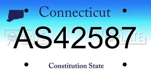 AS42587 Connecticut License Plate