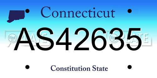 AS42635 Connecticut License Plate