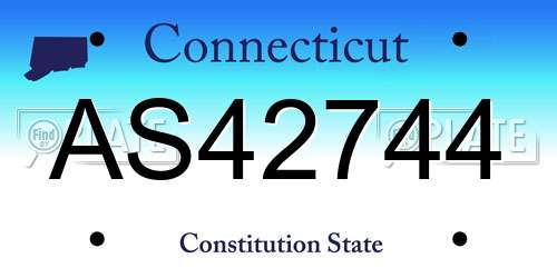 AS42744 Connecticut License Plate