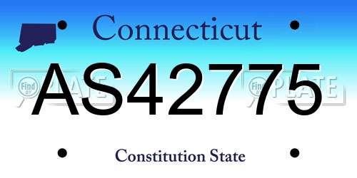 AS42775 Connecticut License Plate