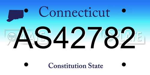 AS42782 Connecticut License Plate