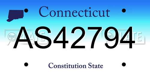 AS42794 Connecticut License Plate