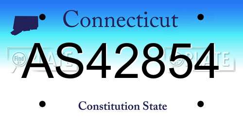 AS42854 Connecticut License Plate