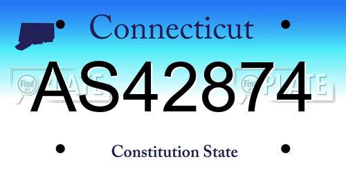 AS42874 Connecticut License Plate