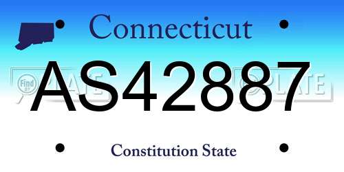 AS42887 Connecticut License Plate