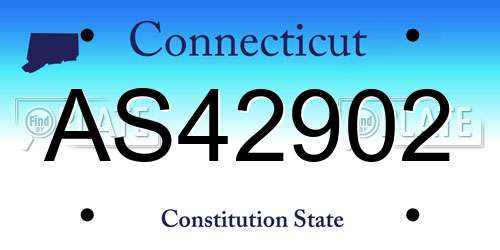 AS42902 Connecticut License Plate