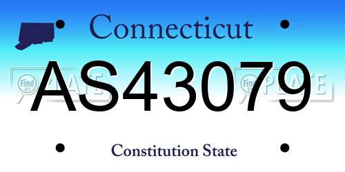 AS43079 Connecticut License Plate