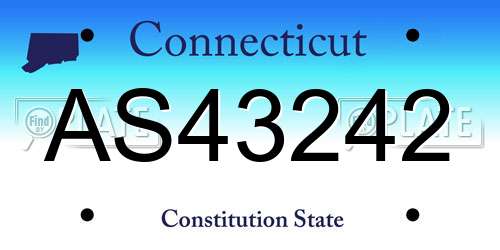 AS43242 Connecticut License Plate