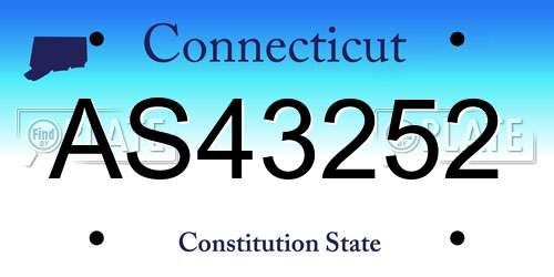 AS43252 Connecticut License Plate