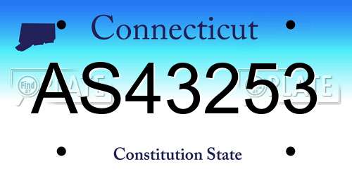 AS43253 Connecticut License Plate