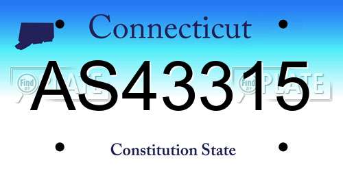 AS43315 Connecticut License Plate
