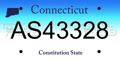 AS43328 Connecticut License Plate