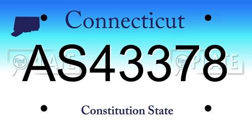 AS43378 Connecticut License Plate