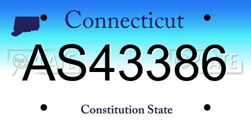 AS43386 Connecticut License Plate