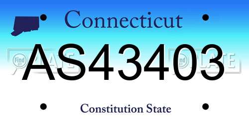 AS43403 Connecticut License Plate