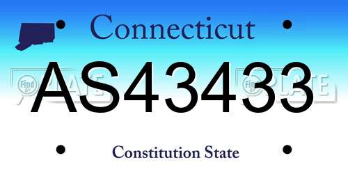 AS43433 Connecticut License Plate