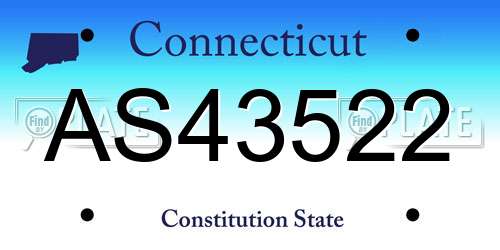 AS43522 Connecticut License Plate