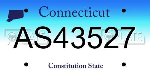 AS43527 Connecticut License Plate