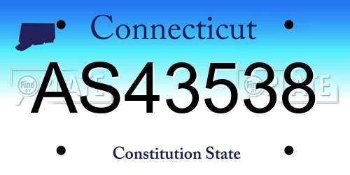 AS43538 Connecticut License Plate