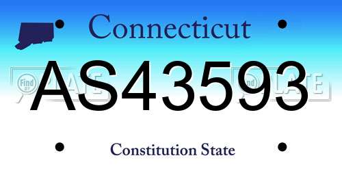 AS43593 Connecticut License Plate