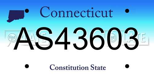 AS43603 Connecticut License Plate