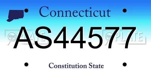 AS44577 Connecticut License Plate