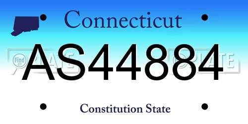 AS44884 Connecticut License Plate