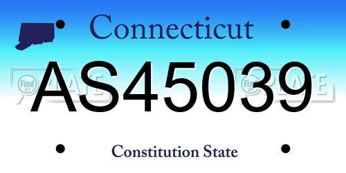 AS45039 Connecticut License Plate