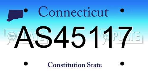 AS45117 Connecticut License Plate