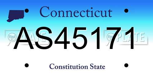 AS45171 Connecticut License Plate